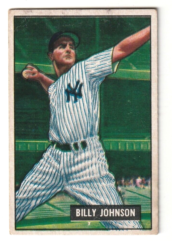 1951 Bowman  -  Billy Johnson   -  New York Yankees  #74   VG-VG+