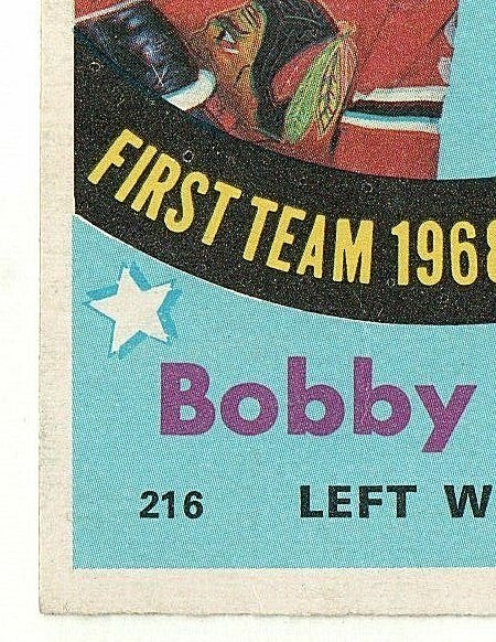 BOBBY HULL 1969-70 O-PEE-CHEE 69-70 NO 216 EX-NRMT  -  Chicago Blackhawks