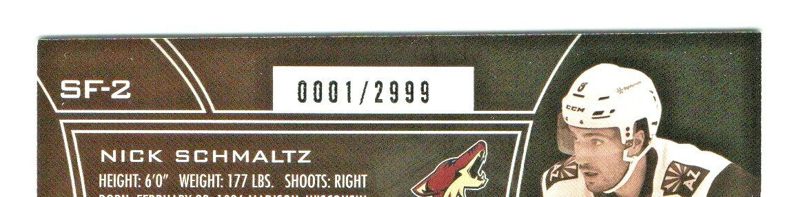 2020-21 UD EXTENDED SERIES 3 NICK SCHMALTZ SPX FINITE  0001/2999 #SF-2- 1st CARD