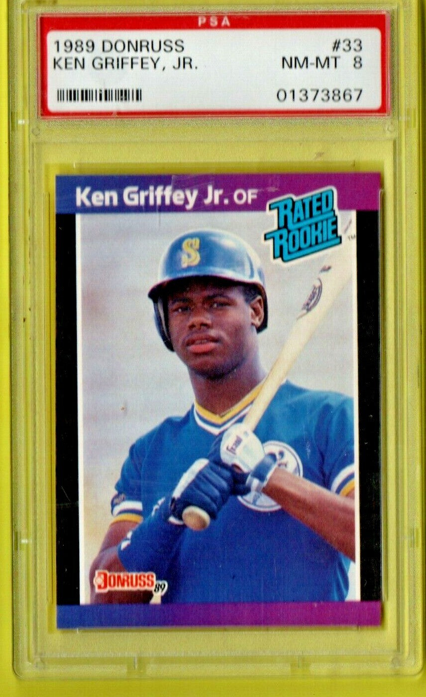 1989 Donruss #33 Ken Griffey Jr. Seattle Mariners RC - Rookie HOF -  PSA 8 NM-MT