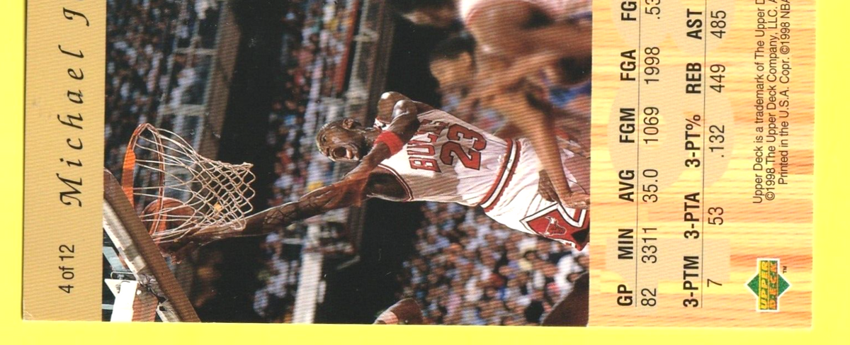 1998 Upper  Deck -  MICHAEL JORDAN  - Gatorade Postcard NBA  #4 of 12   -  3.5/5