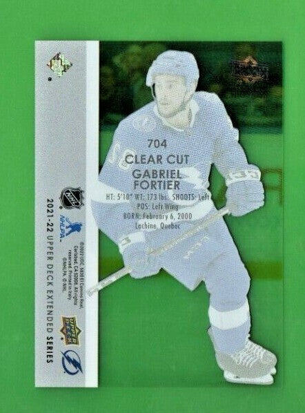 2021-22 Upper Deck Extended - Gabriel Fortier  - Clear Cut Young Guns RC #704