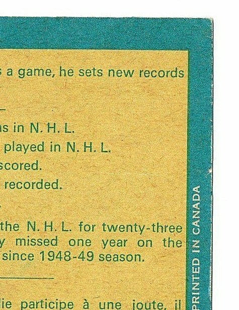 1969-70 OPC O PEE CHEE # 193 GORDIE HOWE RARE WITH/NO MR HOCKEY 