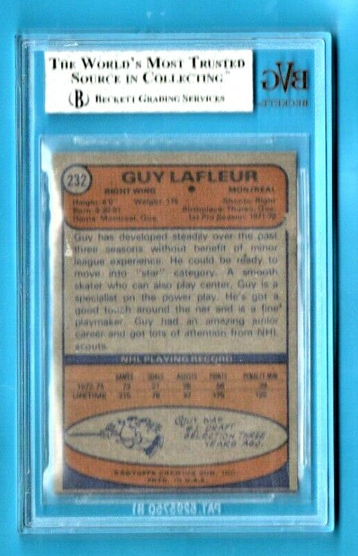 1974-75 Topps Hockey Guy Lafleur #232 Montreal Canadiens BVG 3 Very Good