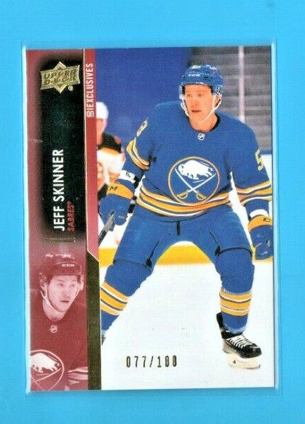 2021-22 Upper Deck Series 1 UD Exclusives Jeff Skinner 077/100 Buffalo Sabres