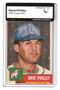 1953 Topps  Dave Philley  SHORT PRINT #64  MBA AUTHENTIC -Philadelphia Athletics