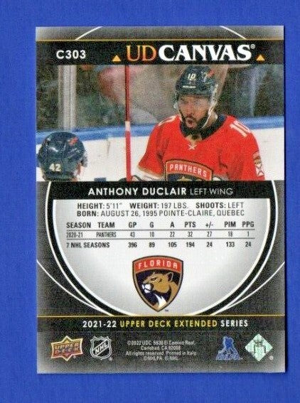 2021-22 UD Extended Series UD Canvas #C303  (BLACK) Anthony Duclair Panthers