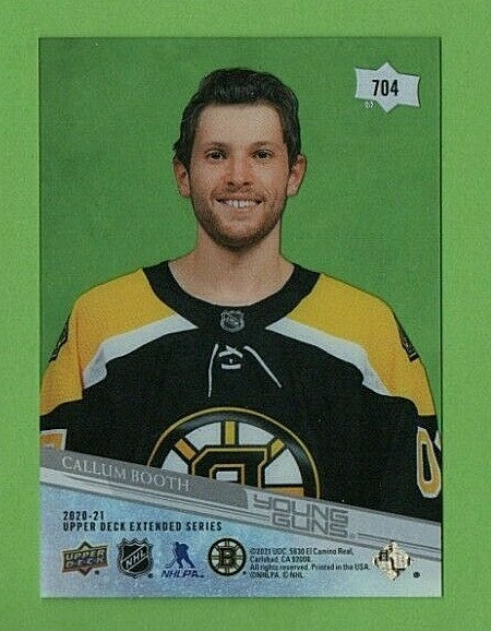 2020-21 Upper Deck Extended Series Young Guns Clear Cut #704 Callum Booth YG -RC
