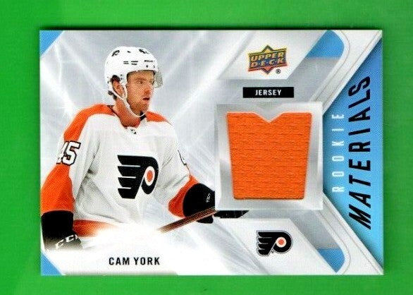 2021-22 UD Series 2 Rookie Materials ORANGE RM-CY Cam York Philadelphia Flyers 