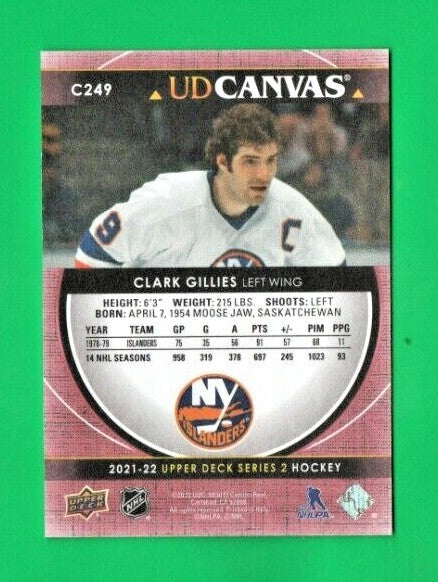 Clark Gillies  2021-22 Upper Deck Series 2 Canvas Retired Stars #C249  Islanders