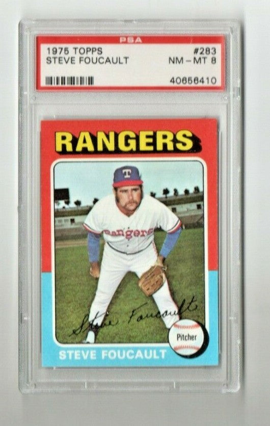 1975 Topps #283 Steve Foucault Texas Rangers PSA 8 NM-MT