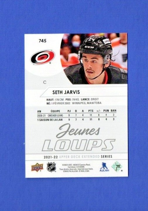 2021-22 Upper Deck Extended Series Jeunes Loups Seth Jarvis #745 Hurricanes