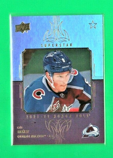 2021-22 Upper Deck Cale Makar Superstar Honor Roll 029/250 Rainbow