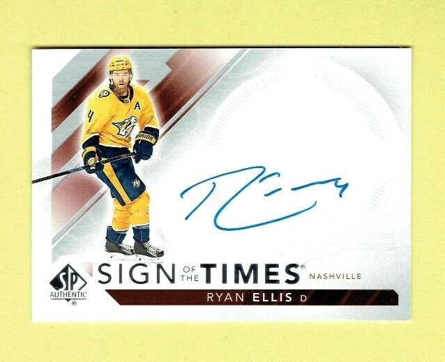 2017-18  SP Authentic hockey - SIGN OF THE TIMES Autograph RYAN ELLIS Auto Preds