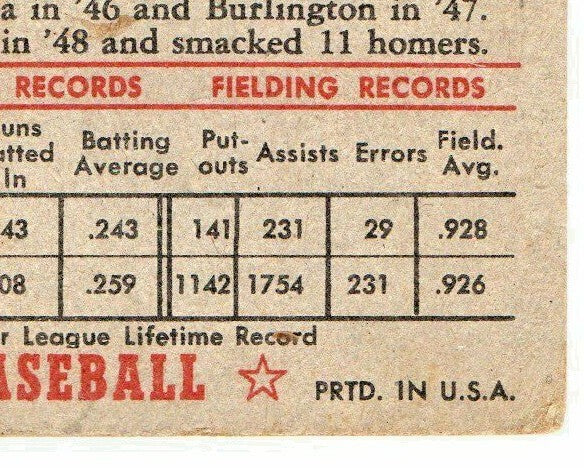 1952 TOPPS # 8 FRED FRANCIS MARSH - ST. LOUIS BROWNS  - ROOKIE CARD
