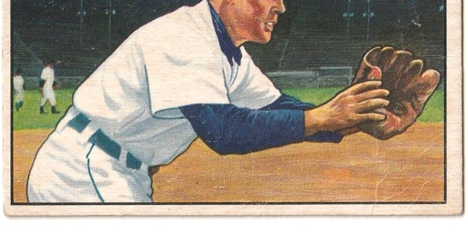 1951 Bowman  -  Eddy Lake   -  Detroit Tigers #140   G-VG.