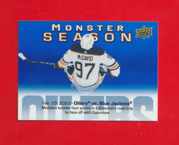 2023-24 UD Monster Season - CONNOR McDAVID - Edmonton Oilers - Card # MS-60