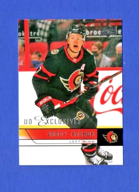 BRADY TKACHUK 2021-22 Upper Deck Extended Serie Ud Exclusives  (10/10 ERROR)