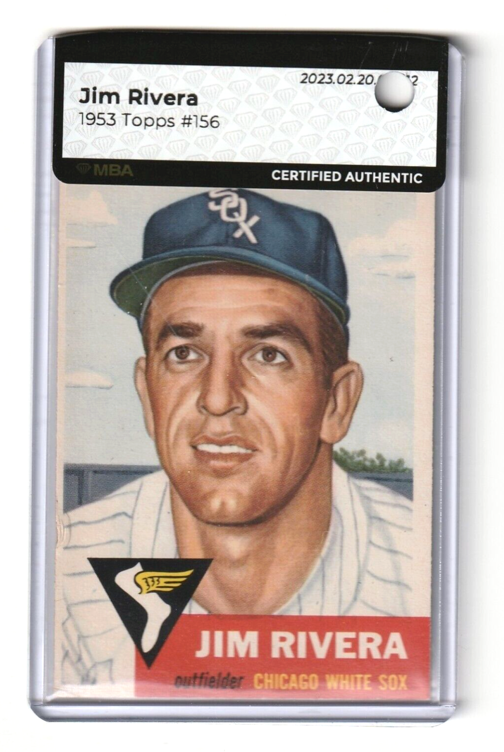 1953 Topps     -    Jim Rivera  #156   -   MBA AUTHENTIC   -   Chicago White Sox