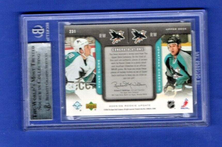 2005-06 Upper Deck Rookie Update #231 Ryane Clowe/Jonathan Cheechoo 426/999 
