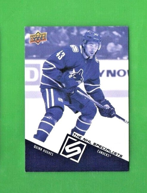 Quinn Hughes 2021-22 Upper Deck Extended NHL Specialists SP Card (1:576 packs) 