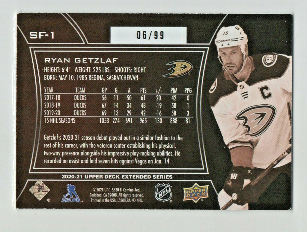 2020-21 UD EXTENDED SERIES "RYAN GETZLAF" SPxFINITE SPECTRUM #06/99 Dallas Stars