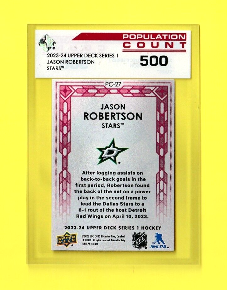 2023-24 Upper Deck Series 1  -  #PC-27   Jason Robertson    Population Count 500