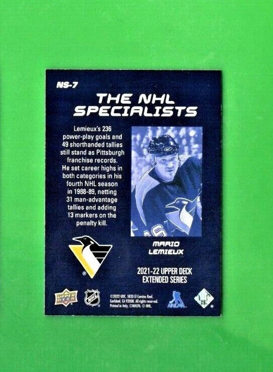 2021-22 Upper Deck Extended The NHL Specialists NS-7 Mario Lemieux  SSP Penguins