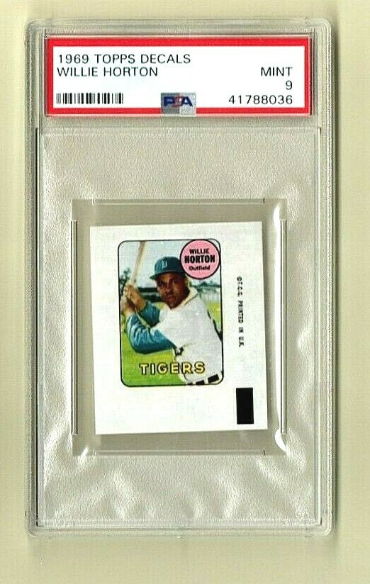 1969 Topps Decals  -  Willie Horton  -  Detroit Tigers  -  PSA 9 MINT