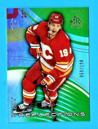 2020-21 Upper Deck Extended Reflections Matthew Tkachuk #7 Emerald 059/100