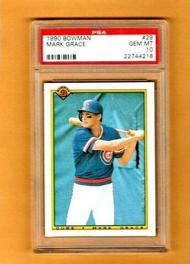 1990 Bowman Baseball  #29  -  MARK GRACE -  PSA   GEM MT 10 Chicago Cubs - POP 5