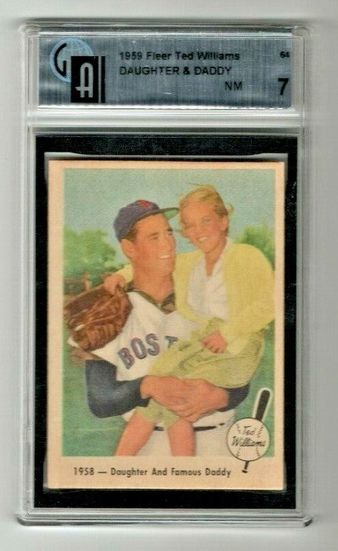 1959 Fleer Ted Williams Baseball Card - Daughter & Daddy-#64- GAI  NM 7 RED SOX