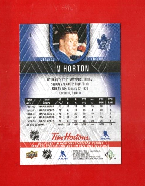 Tim Horton's 2022-23  collector's series    Tim Horton    Toronto Maple Leafs #1