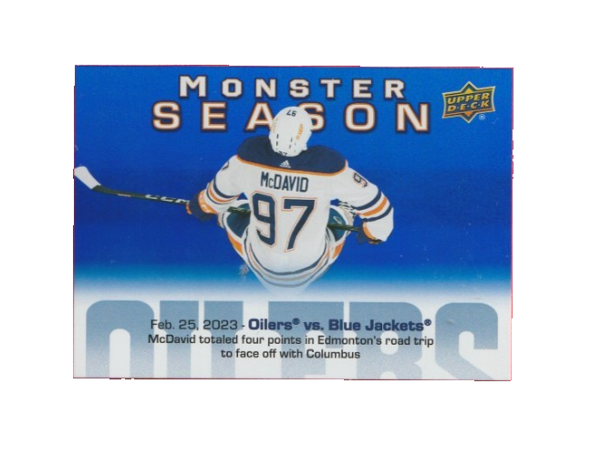 2023-24 UD Monster Season - CONNOR McDAVID - Edmonton Oilers - Card # MS-60