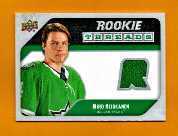 Miro Heiskanen 21-22 Upper Deck Rookie Threads Green Jersey  RT-MH Dallas Stars 