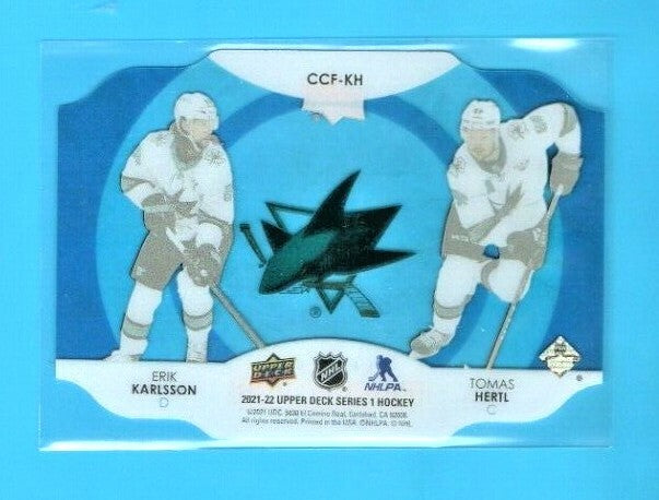 2021-22 Upper Deck Clear Cut Foundations ERIK KARLSSON TOMAS HERTL CCF-KH Sharks
