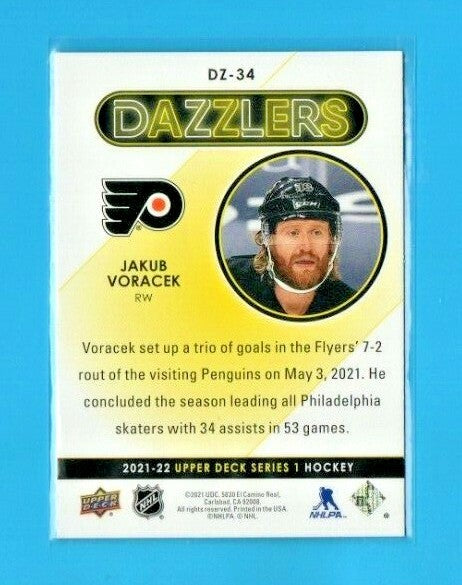 2021-22 Upper Deck Series 1 Red Dazzlers DZ-34 Jakub Voracek Philadelphia Flyers