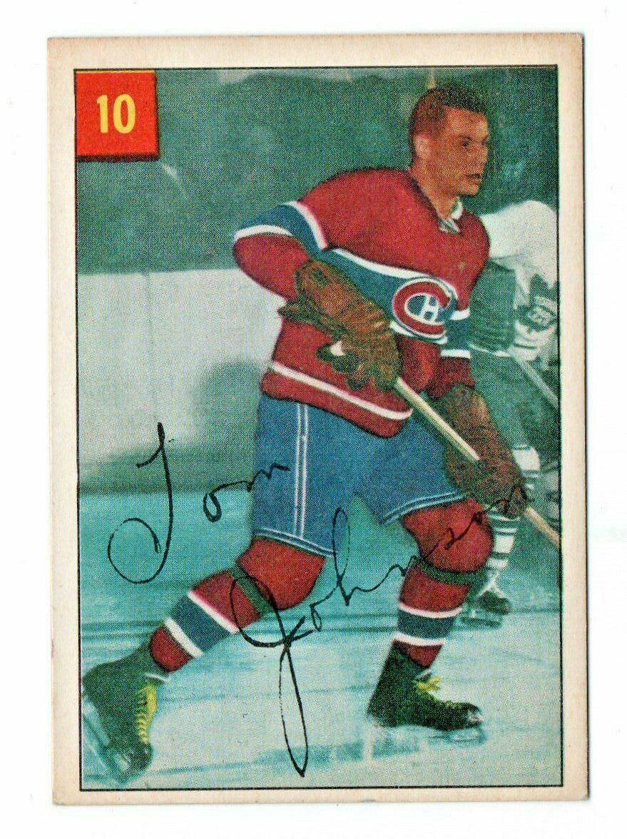 TOM JOHNSON 1954-55 PARKHURST  # 10 NRMT-MINT  - GRADEABLE - Montreal Canadiens