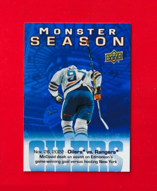 2023-24 UD Monster Season - CONNOR McDAVID - Edmonton Oilers - Card# MS-21