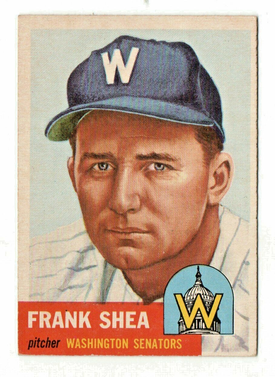 1953 Topps Baseball Card #164 - Frank Shea -  Washington Senators - VG-EX