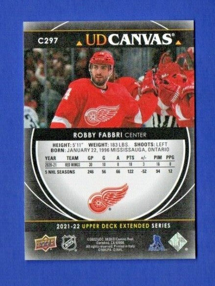 2021-22 Extended Series UD Canvas Black #C297 Robby Fabbri - Detroit Red Wings