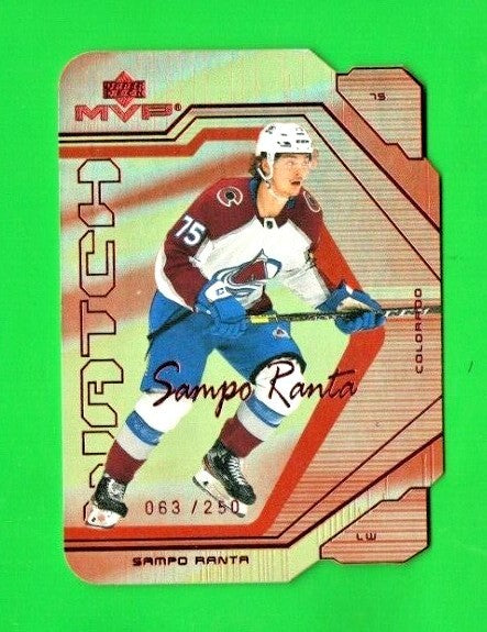 SAMPO RANTA  2021-22 Upper Deck Series 2 MVP Watch Gold  Die-Cut #130  - 063/250