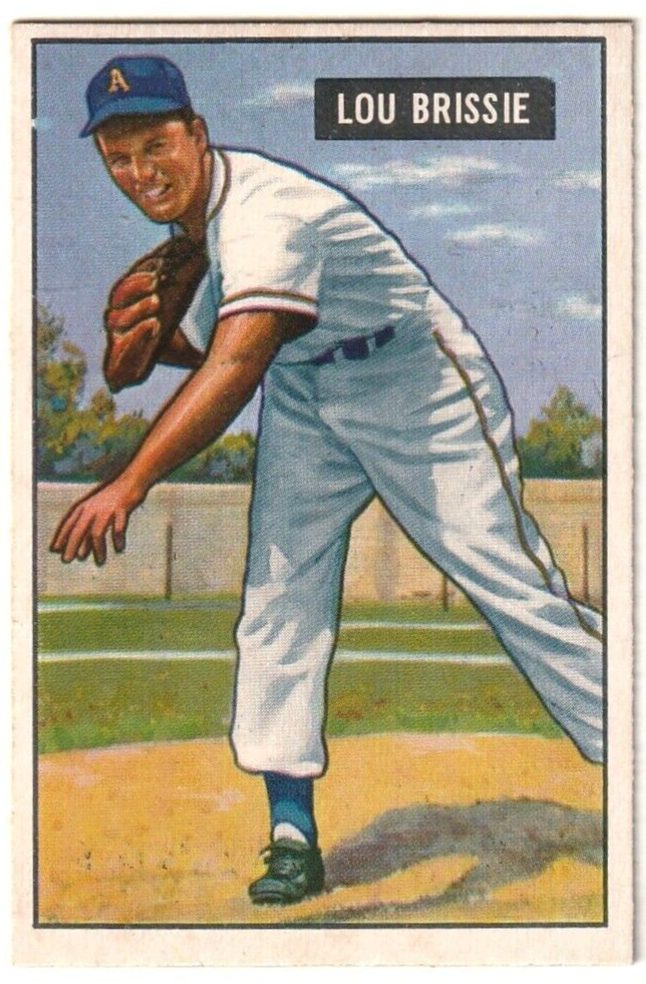 1951 Bowman  -  Lou Brissie   -  Cleveland Indians #155   EX-NRMT