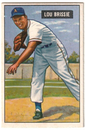 1951 Bowman  -  Lou Brissie   -  Cleveland Indians #155   EX-NRMT