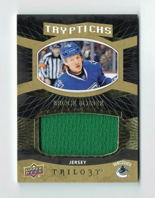 2017-18 UD Trilogy BROCK BOESER Jersey RC Rookie Tryptichs 094/149  Van. Canucks