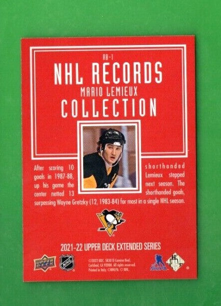 2021-22 Upper Deck Extended NHL Records Collection   Mario Lemieux SSP  Penguins