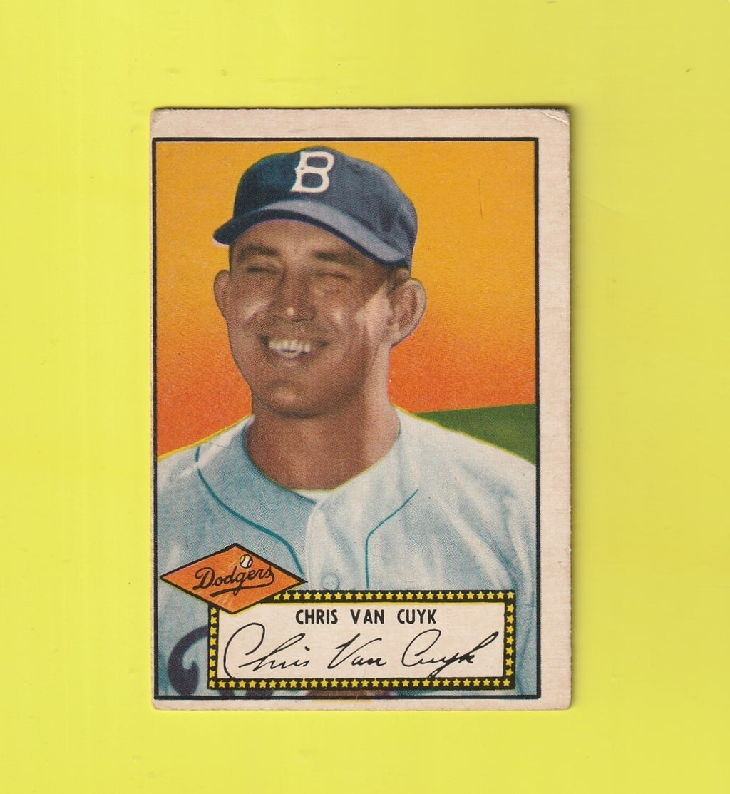 1952 Topps Baseball #53 -  Chris Van Cuyk - Brooklyn Dodgers RC- VG - Black Back