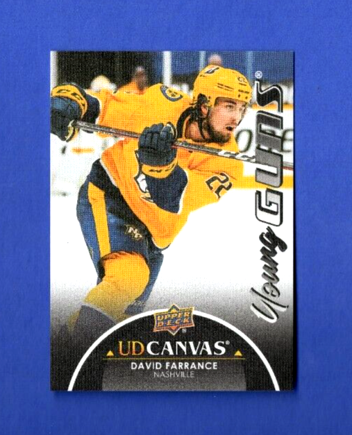 2021-22 Upper Deck Canvas Young Guns Black #C98  -  David Farrance  -  Predators
