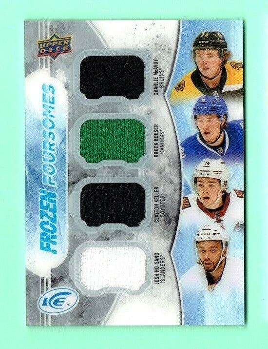 17/18 UPPER DECK ICE FROZEN FOURSOMES JERSEY McAvoy/Boeser/Keller/Ho-Sang #F4RC1