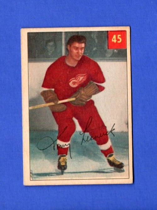 1954-55 Parkhurst  - Tony Leswick   -  #45 - Detroit Red Wings - Vintage EX-EX+